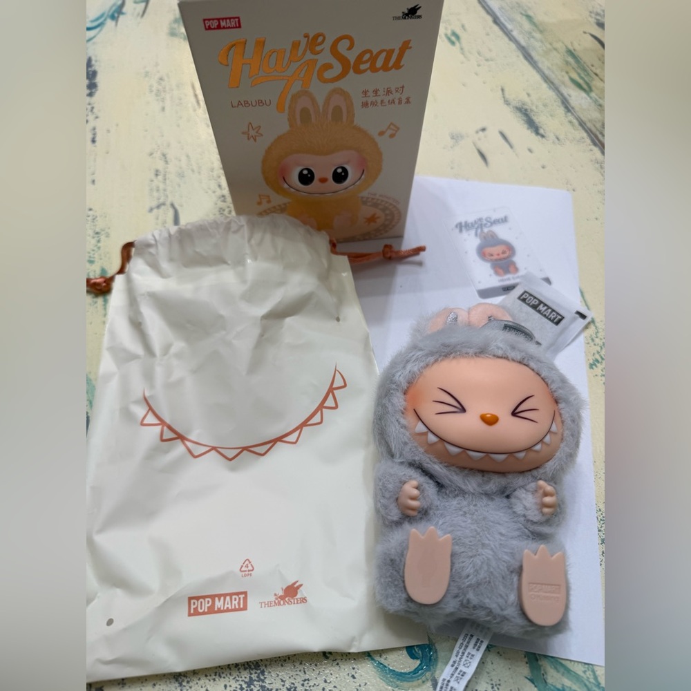 SOLD - LABUBU: Have a Seat - “Hehe” (Grey) - NEW PACKAGING